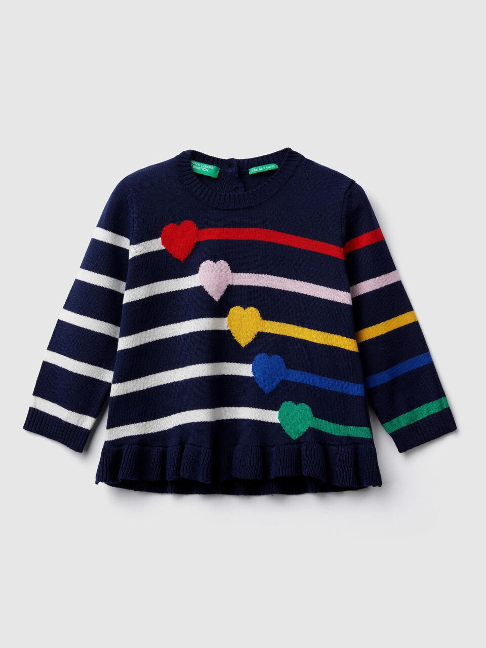 Maglia con rouches e intarsi image number 1