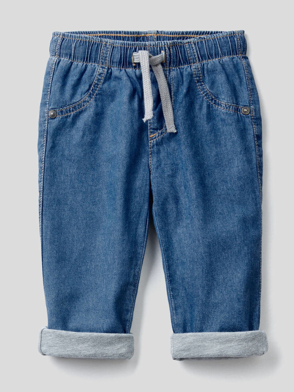 Pantaloni foderati in jeans leggero image number 1