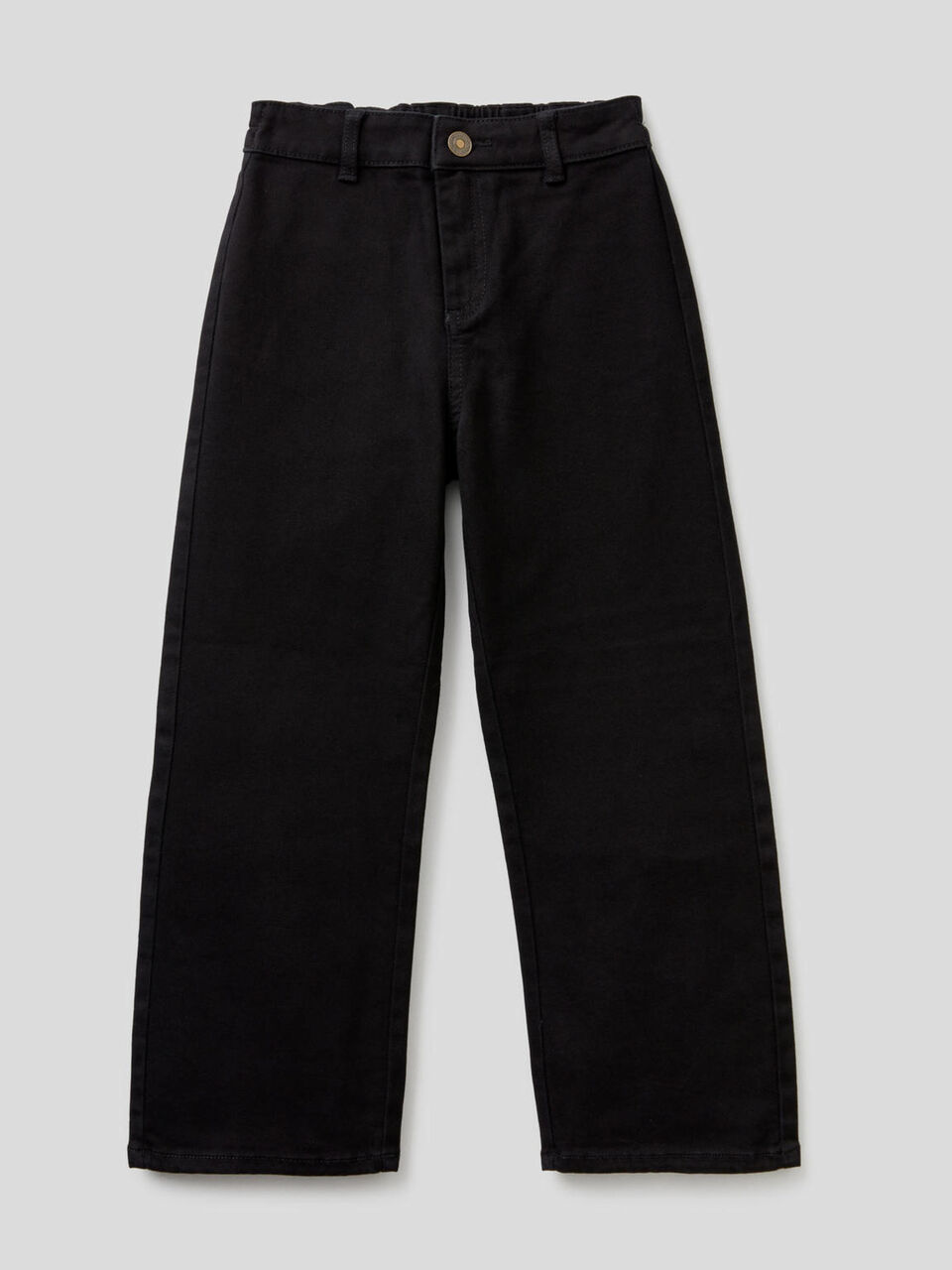 Pantaloni gamba ampia in cotone stretch image number 1