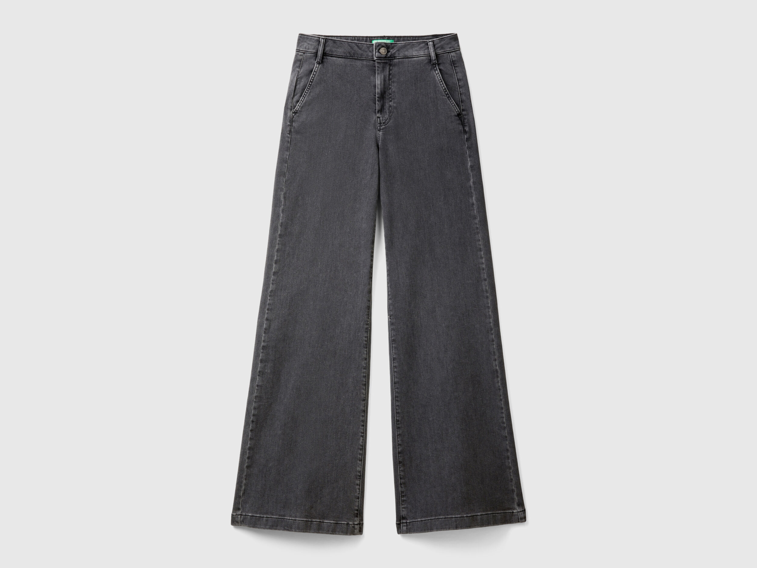 Jeans a zampa in cotone stretch Nero Benetton
