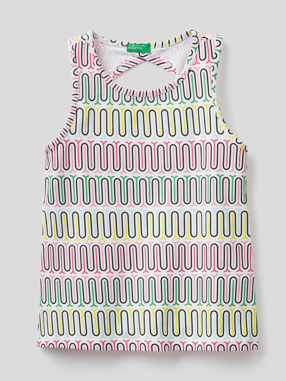 Canotta stampata in cotone stretch image number 1
