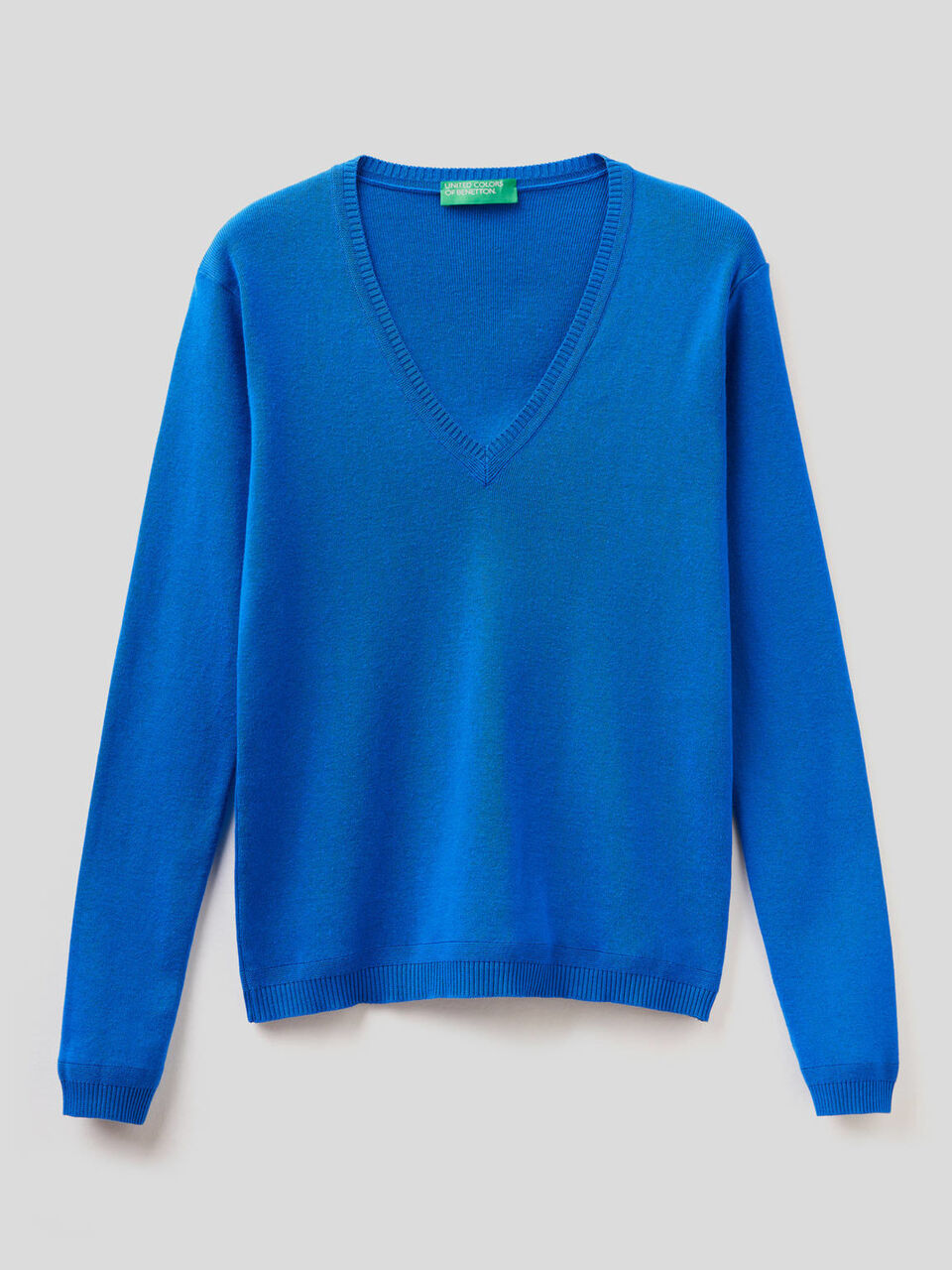 Maglia in puro cotone con scollo a V image number 1