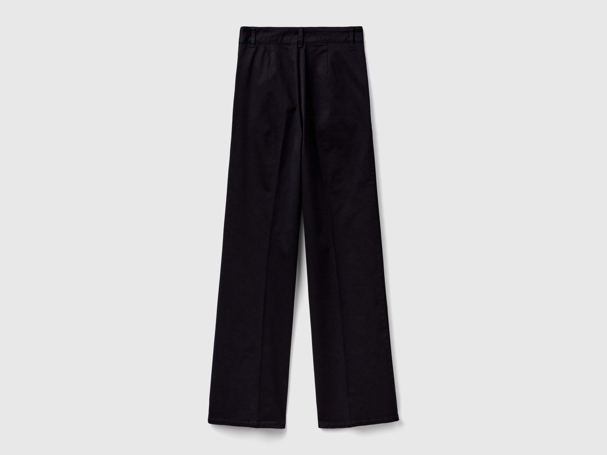 Pantaloni a zampa in cotone stretch Nero Benetton
