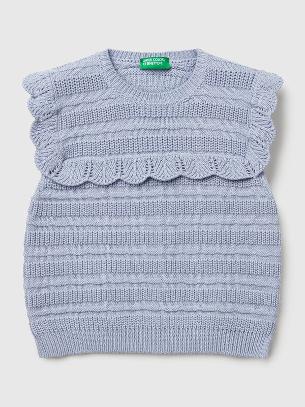 Gilet con balza Bambina