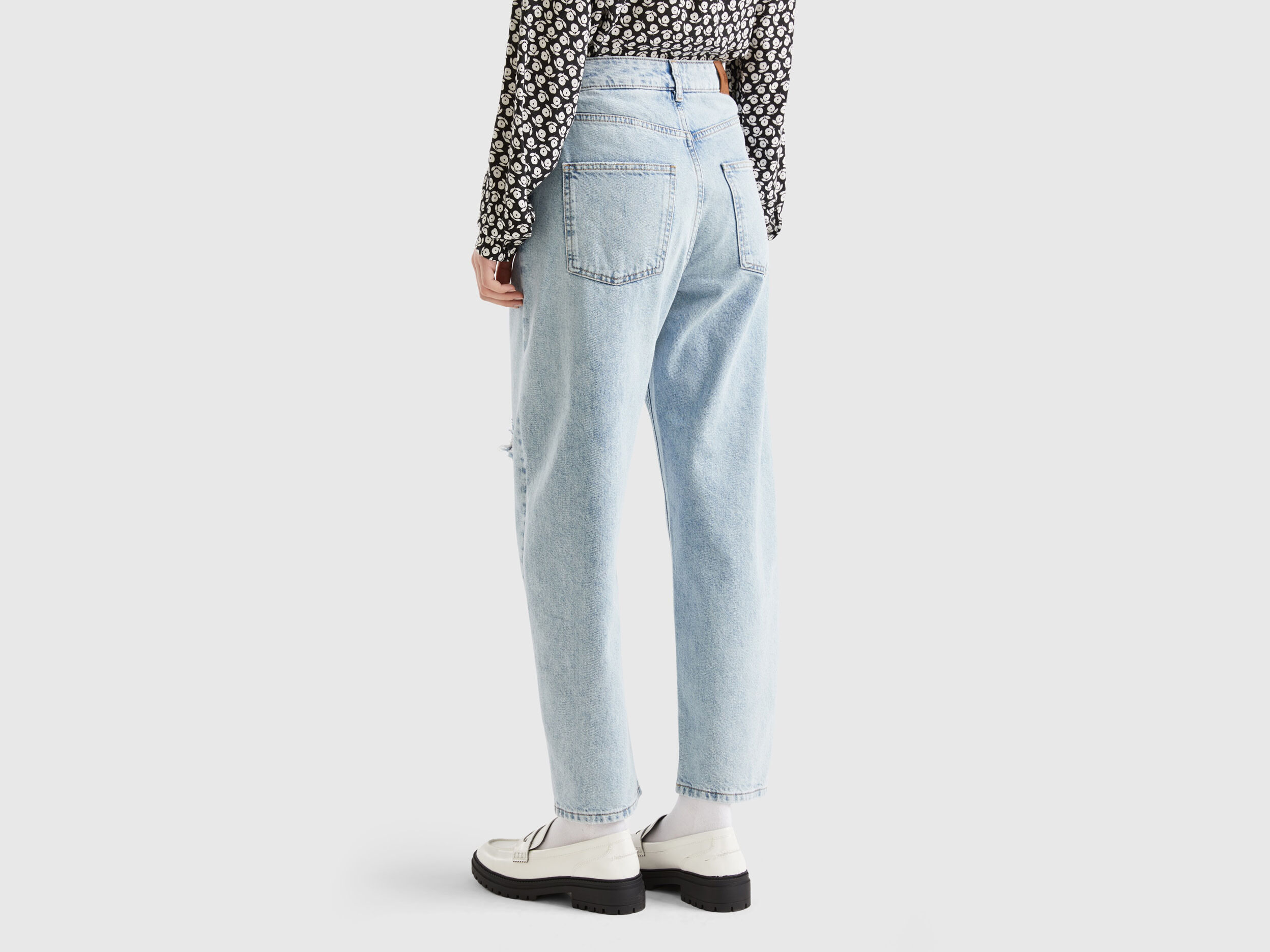 Jeans balloon fit Azzurro Donna Benetton