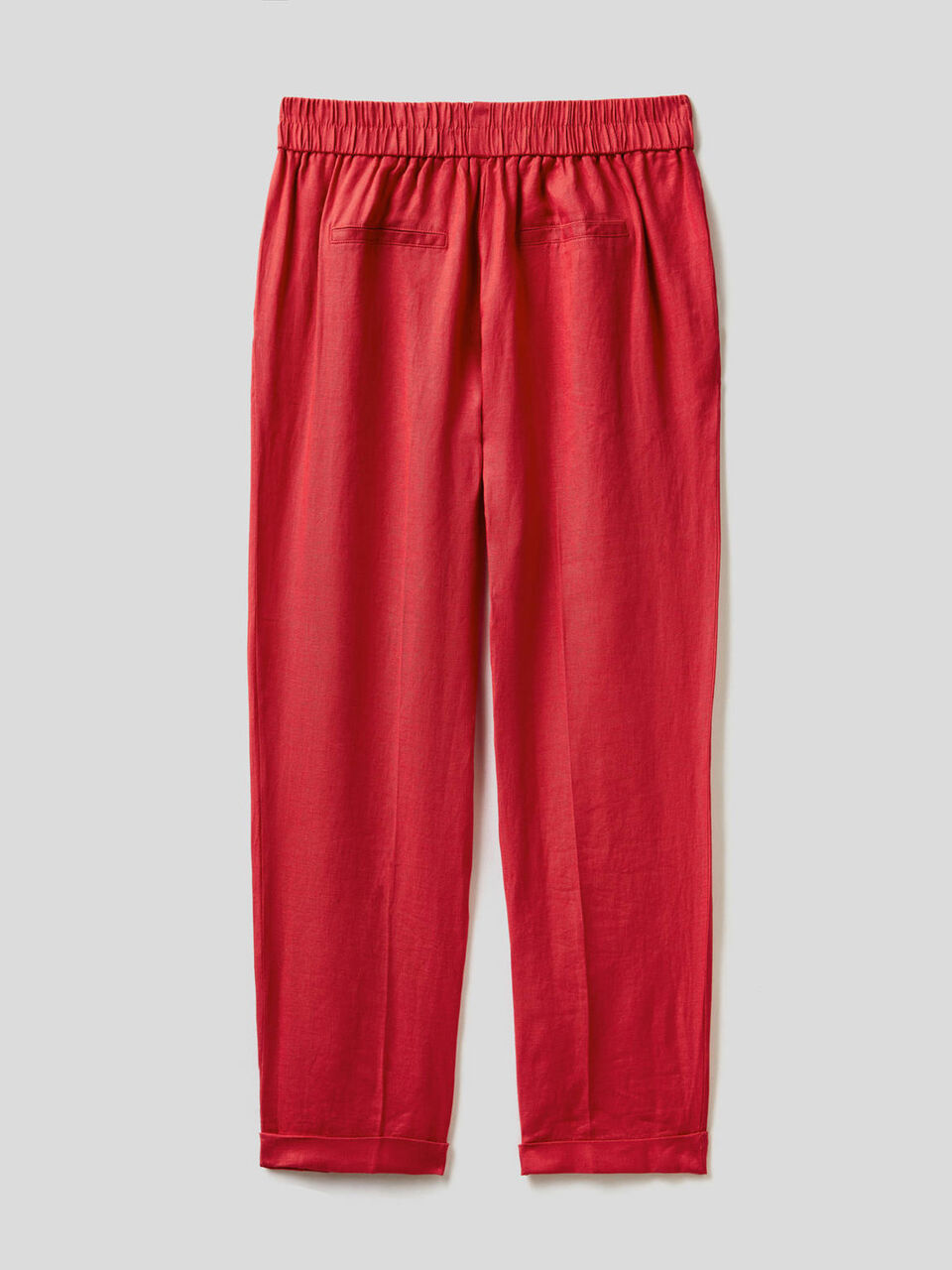 Pantaloni cropped in 100% lino image number null