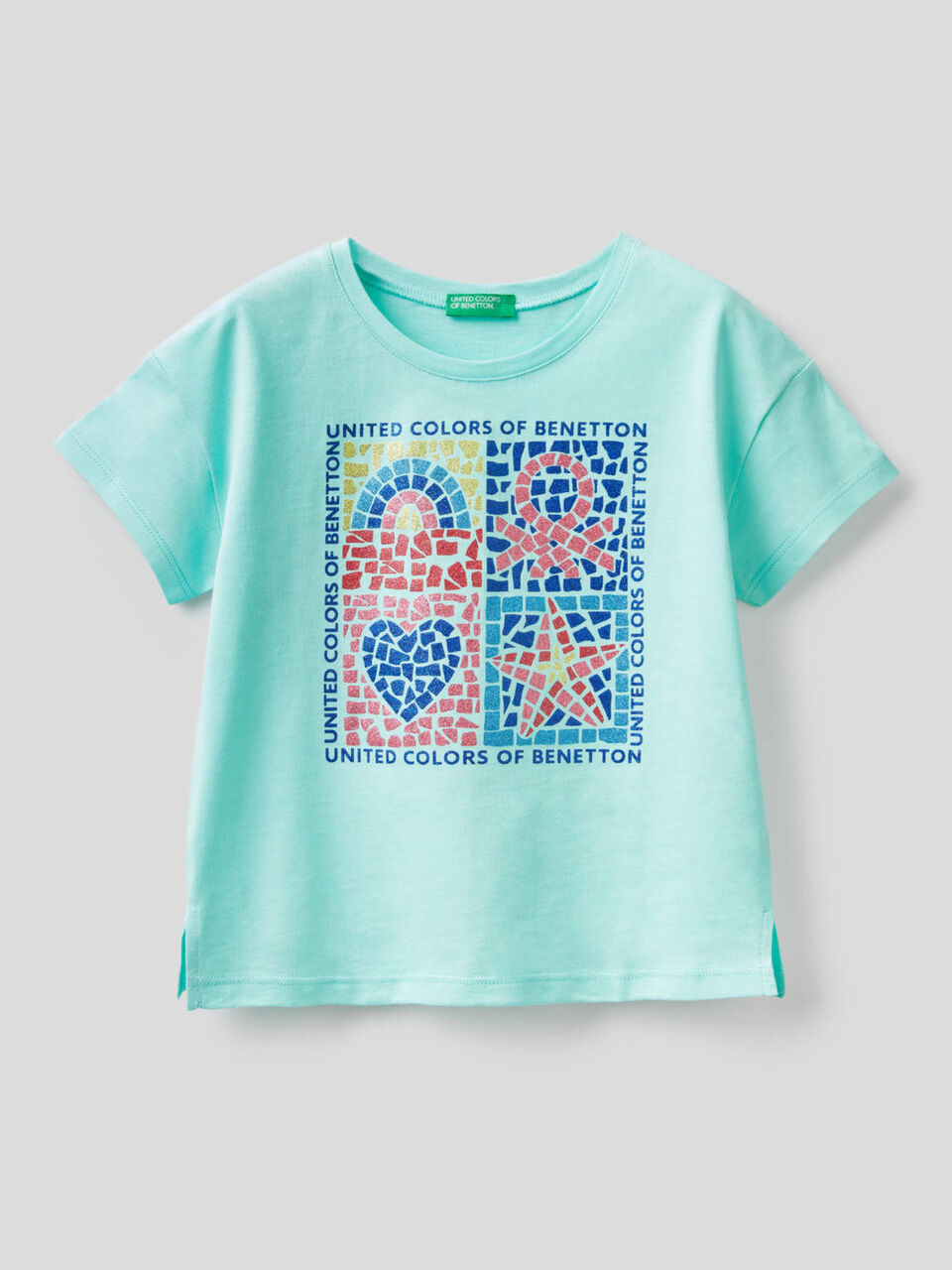 T-shirt con stampa glitter image number 1