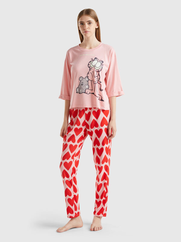 Pantaloni con stampa cuori Donna