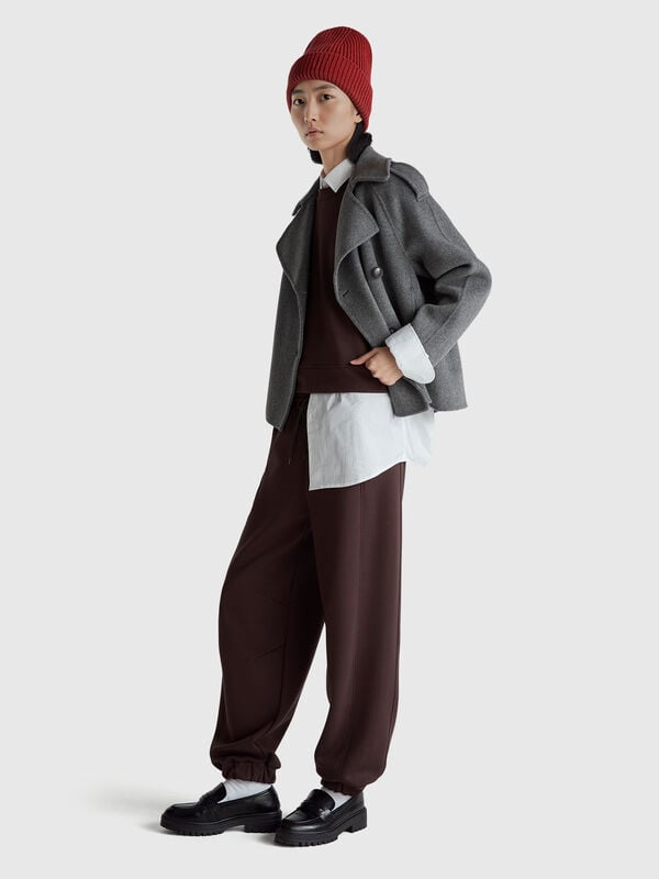 Cappotto doppiopetto 100% lana Donna