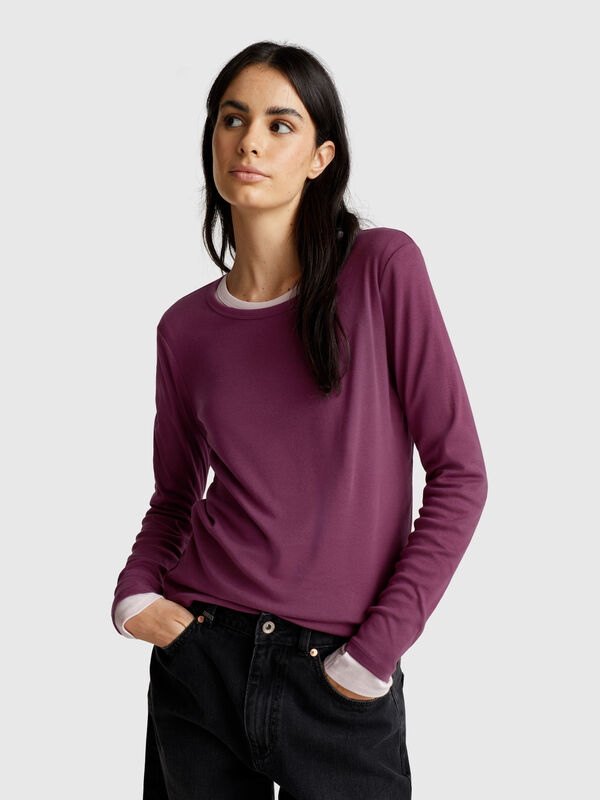 T-shirt manica lunga 100% cotone Donna
