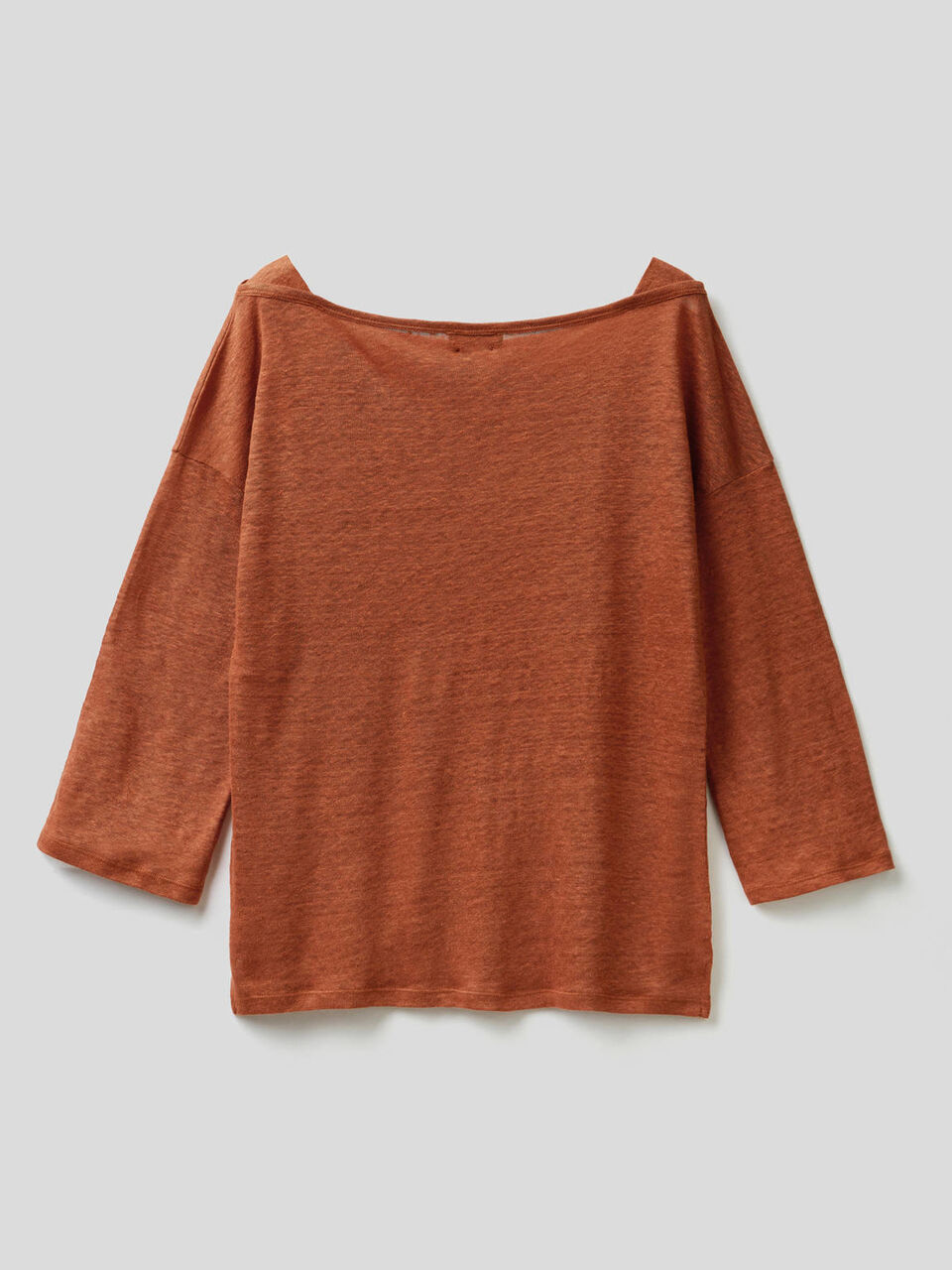 T-shirt in 100% lino con manica 3/4 image number null