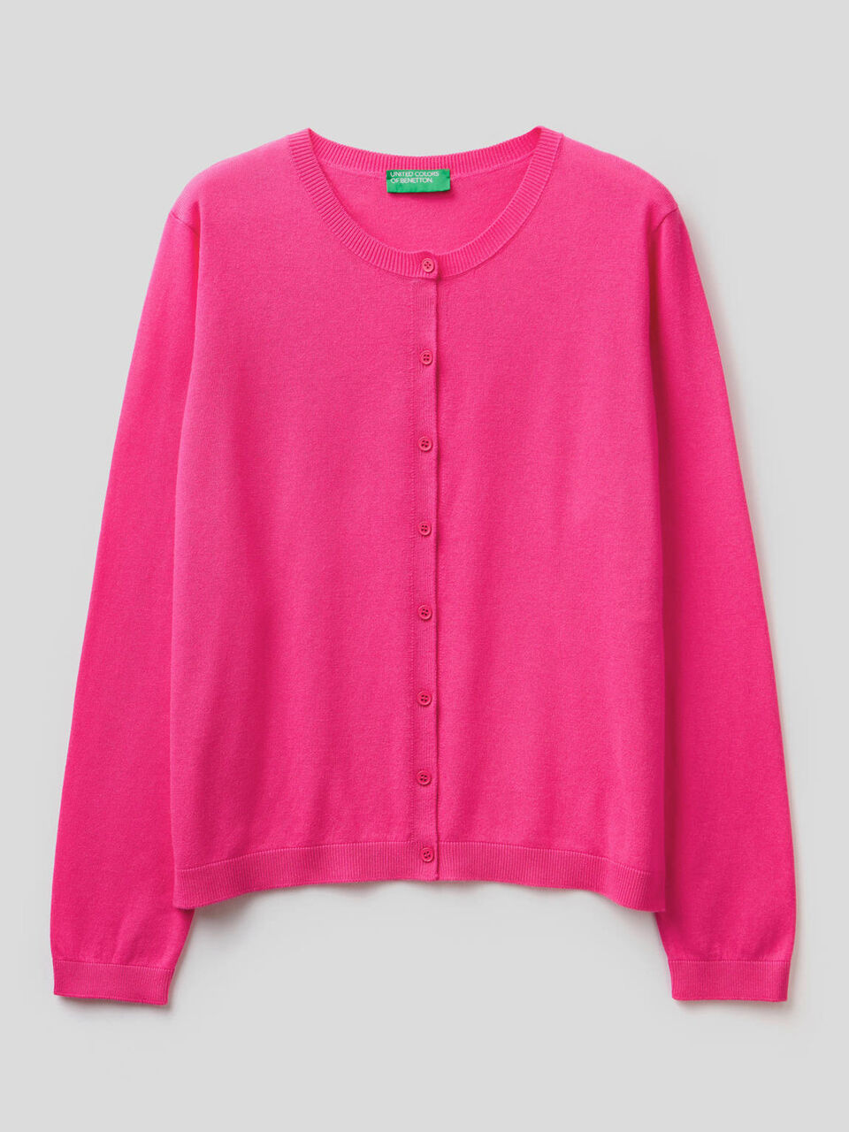 Cardigan girocollo in misto cotone image number 1