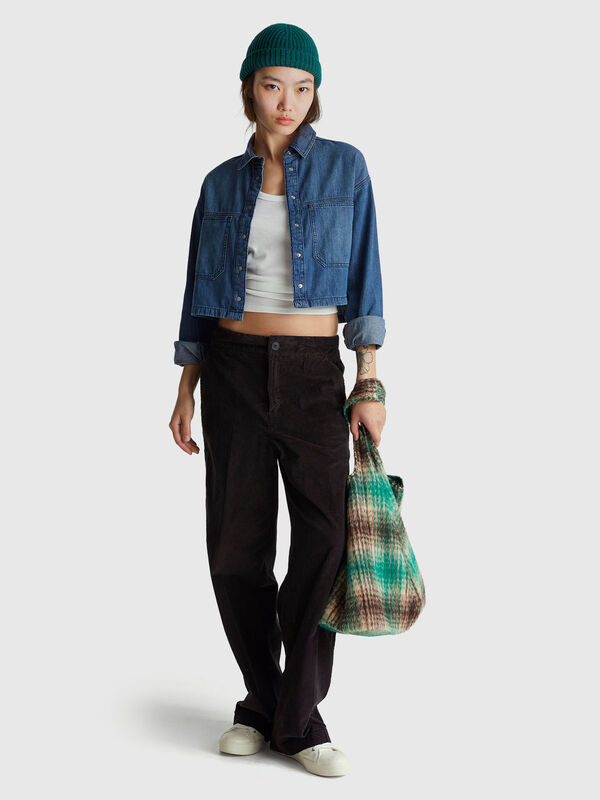 Pantaloni ampi in velluto Donna