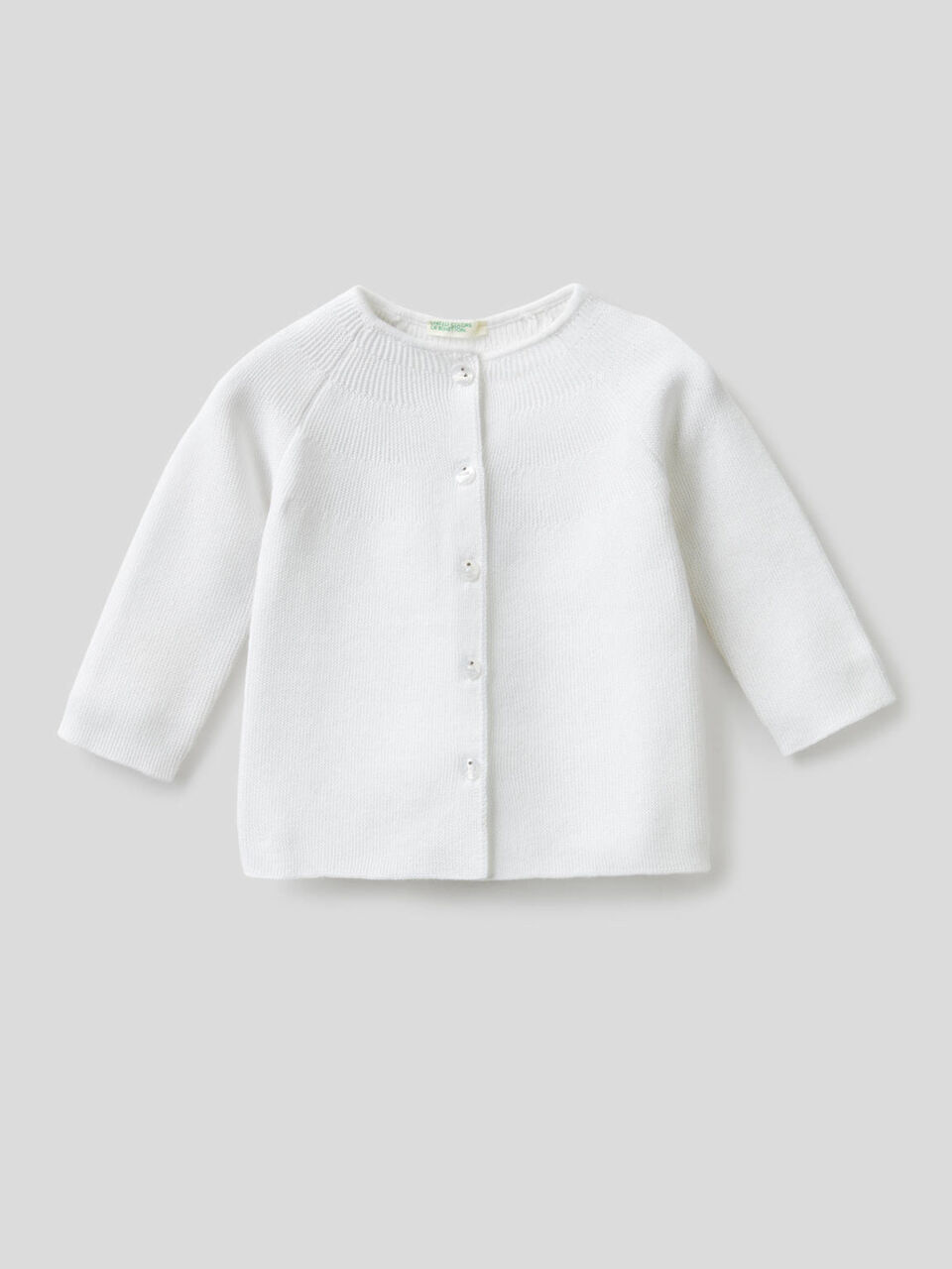 Cardigan girocollo in puro cotone image number 1