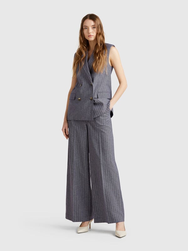 Pantaloni palazzo gessati Donna