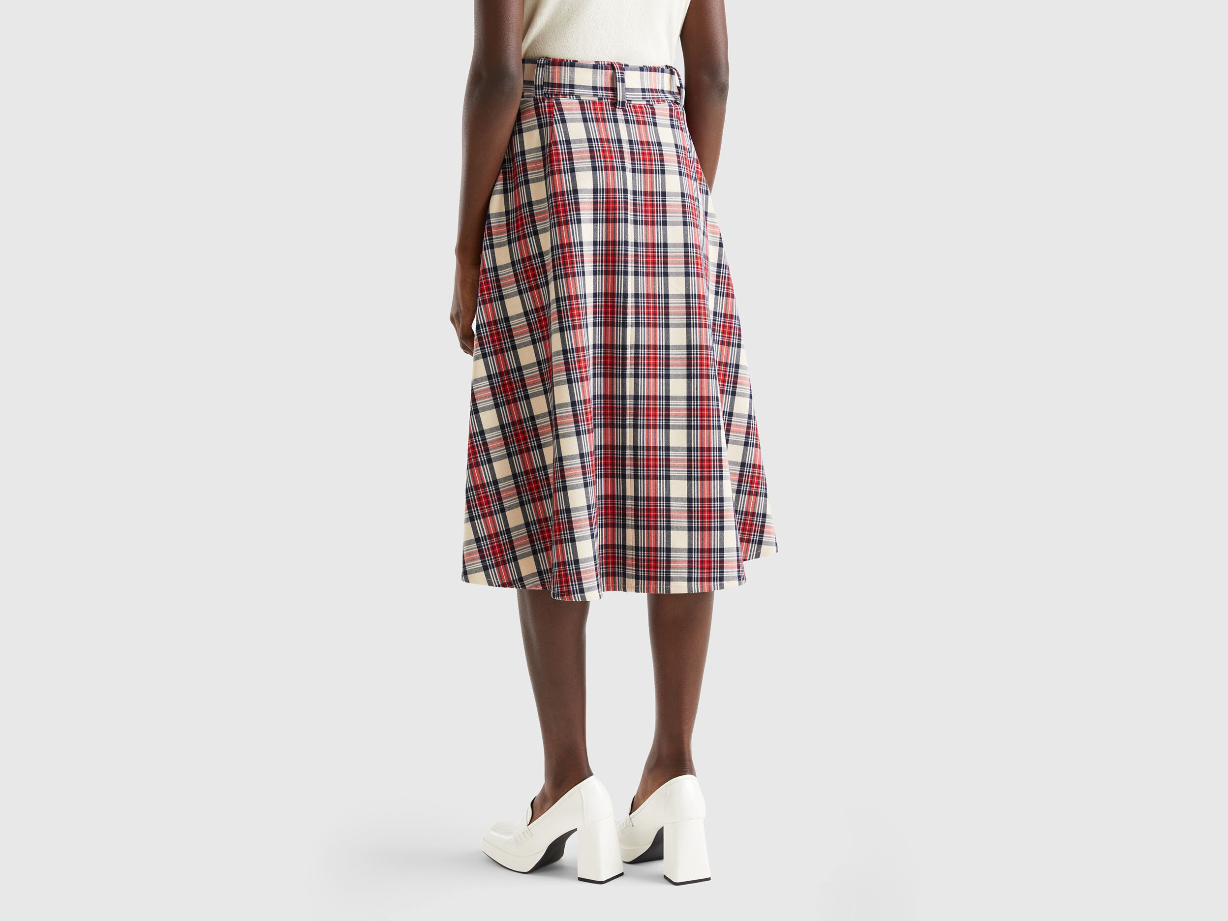 Gonna scozzese benetton sale