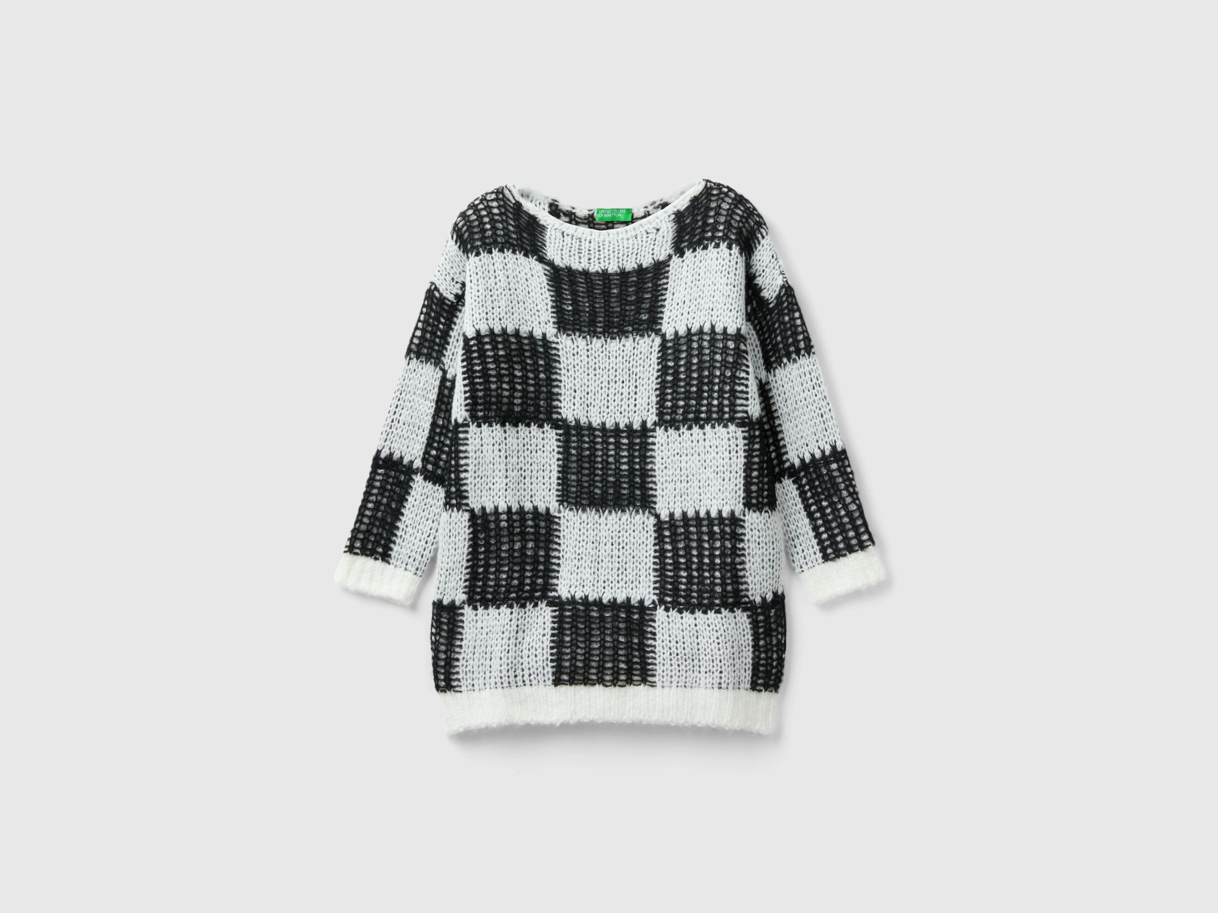 Maglia a scacchi over fit Multi color Bambina Benetton