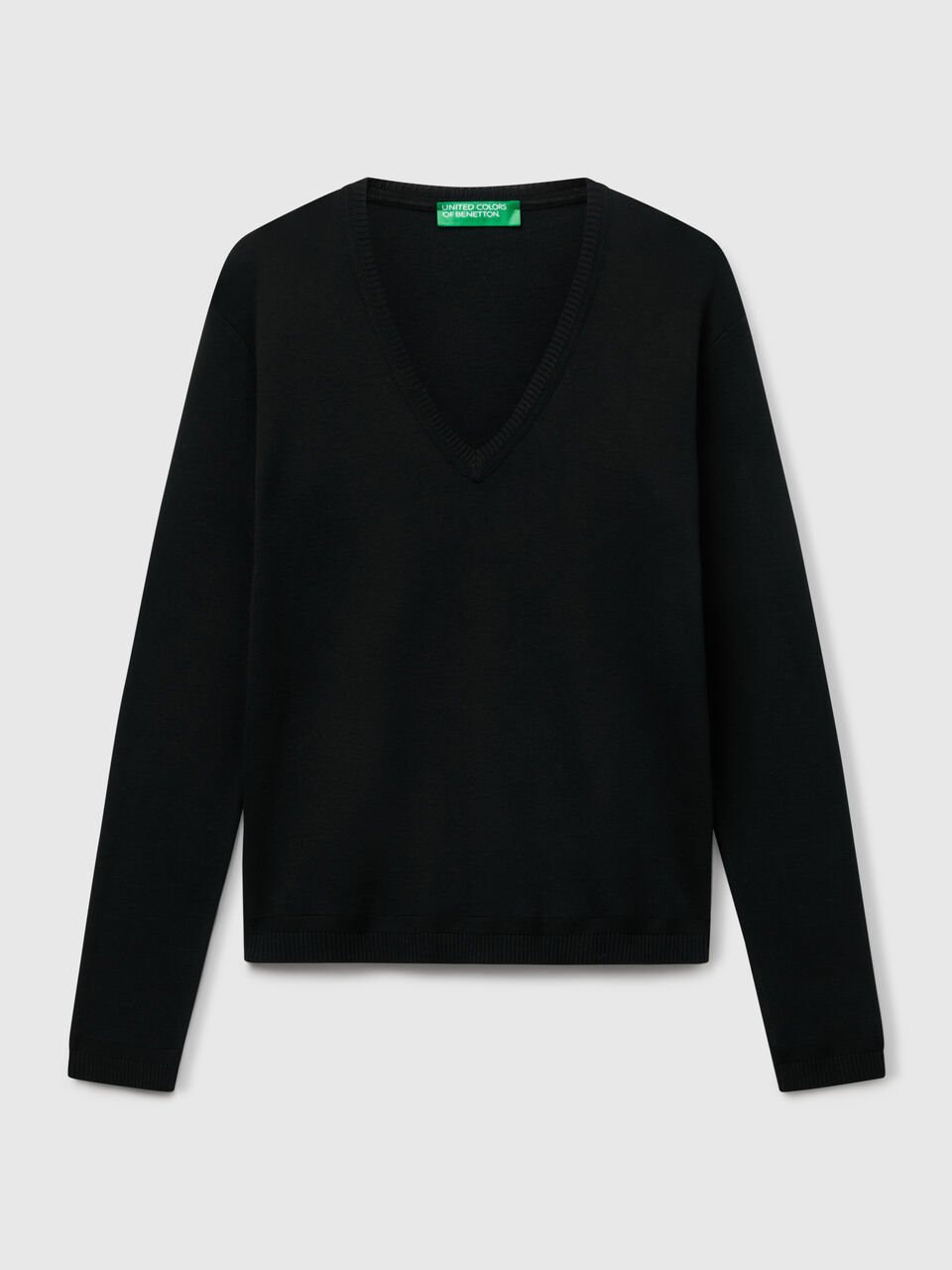 MAGLIA SCOLLO V M/L Donna image number 1