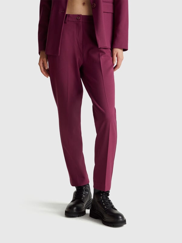 Pantaloni in misto viscosa stretch Pantaloni in misto viscosa stretch Donna