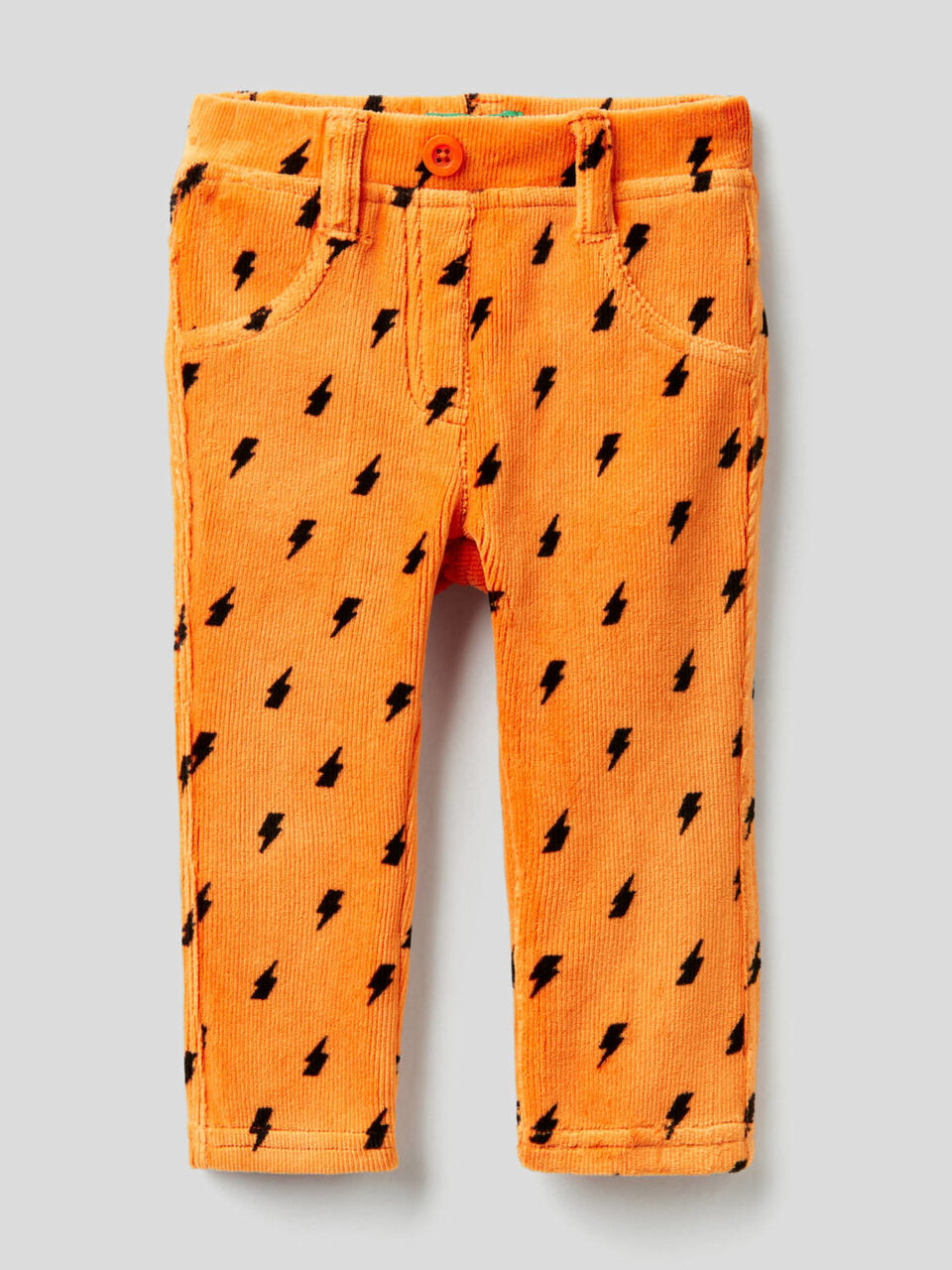 Jeggings stampati in ciniglia image number 1
