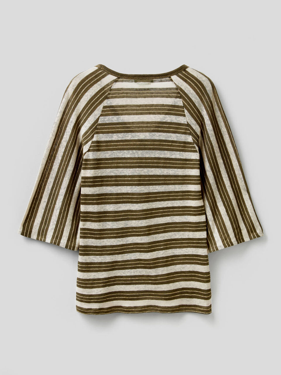T-shirt a righe con manica a 3/4 image number 2
