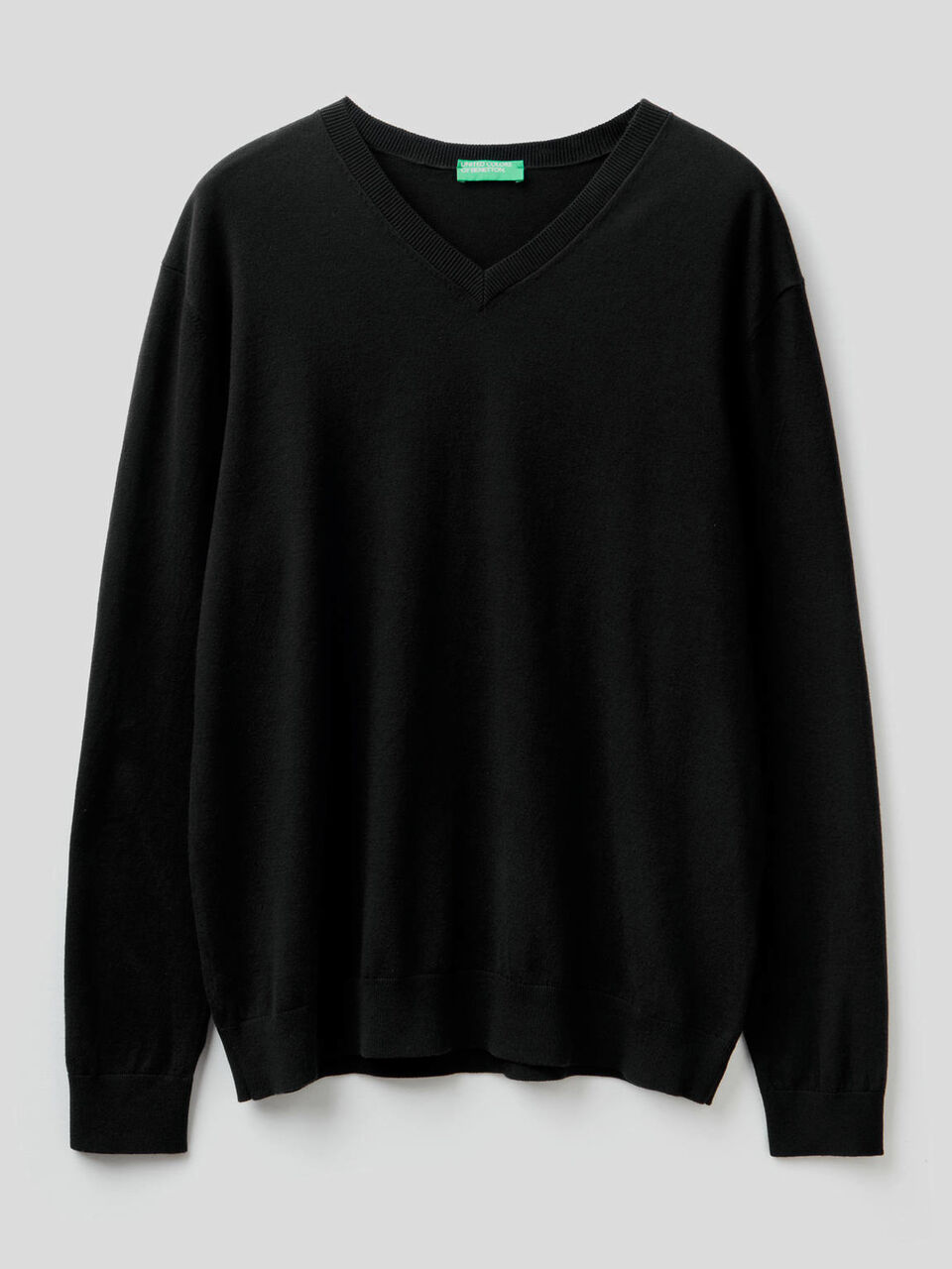 Maglia scollo a V in misto cotone image number 1