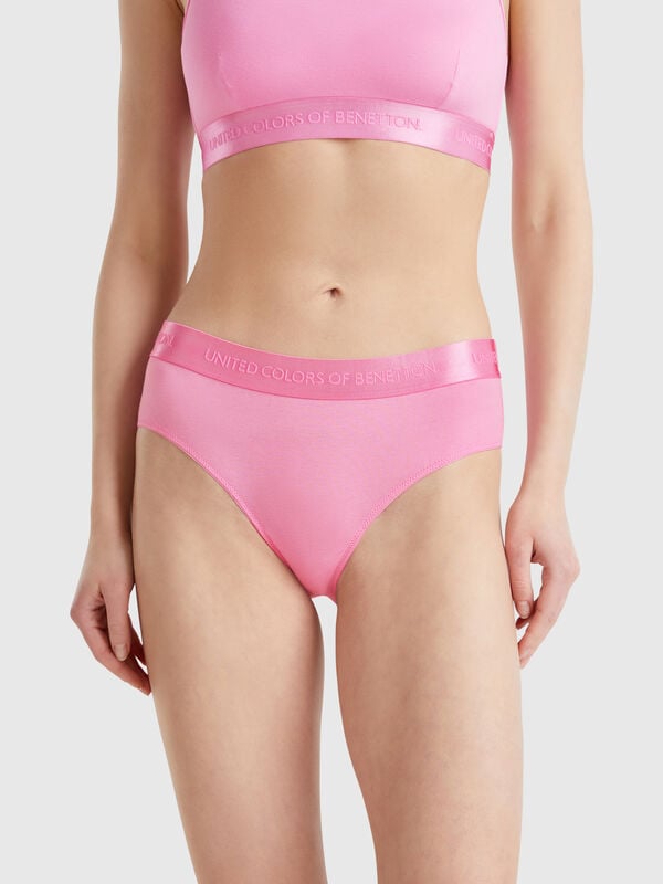 Slip fianco alto in cotone stretch Donna
