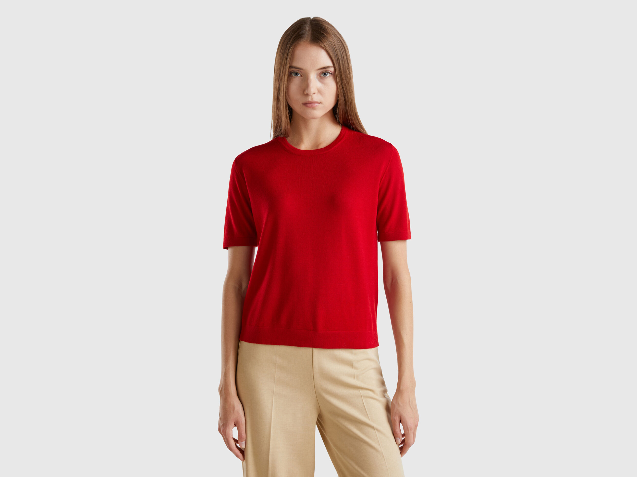 Maglia lana maniche corte online