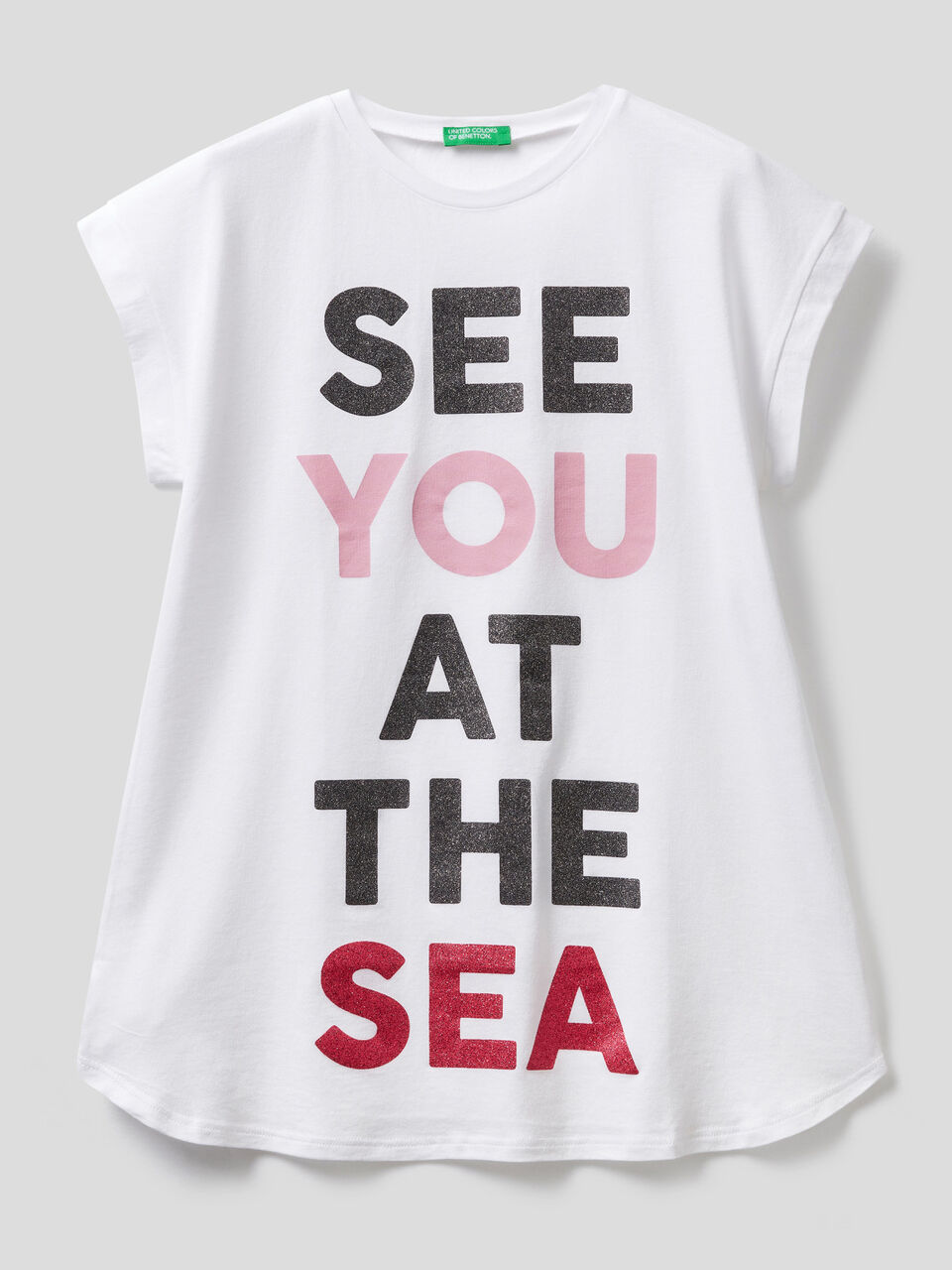 Maxi t-shirt con stampa glitter image number 1