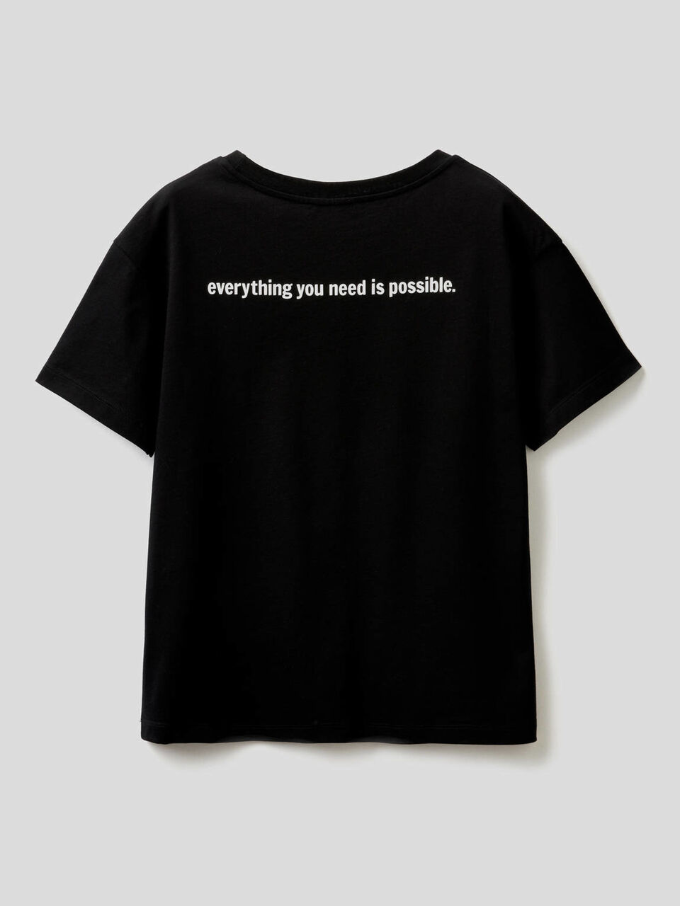 T-shirt 100% cotone con slogan stampato image number 2
