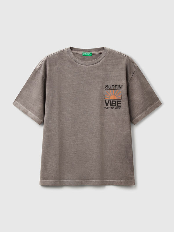 T-shirt con stampa davanti e dietro Bambino