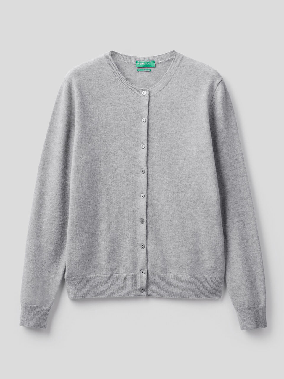 Cardigan girocollo in pura lana vergine image number 1