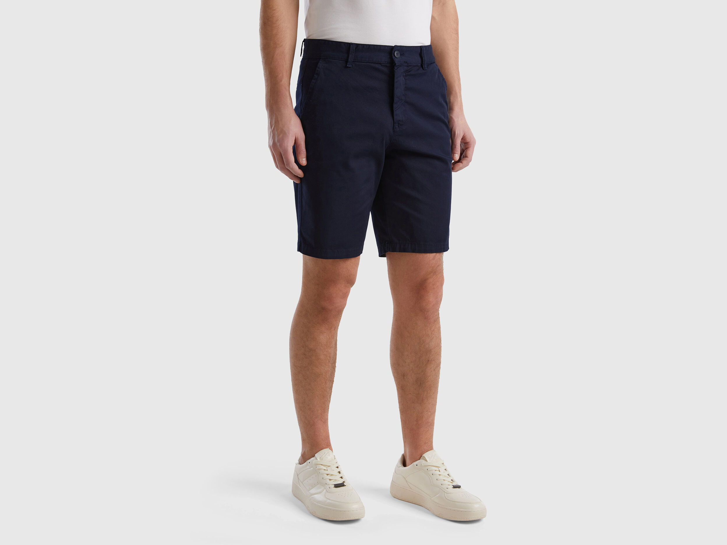 Bermuda chino in cotone stretch Blu Scuro Uomo Benetton
