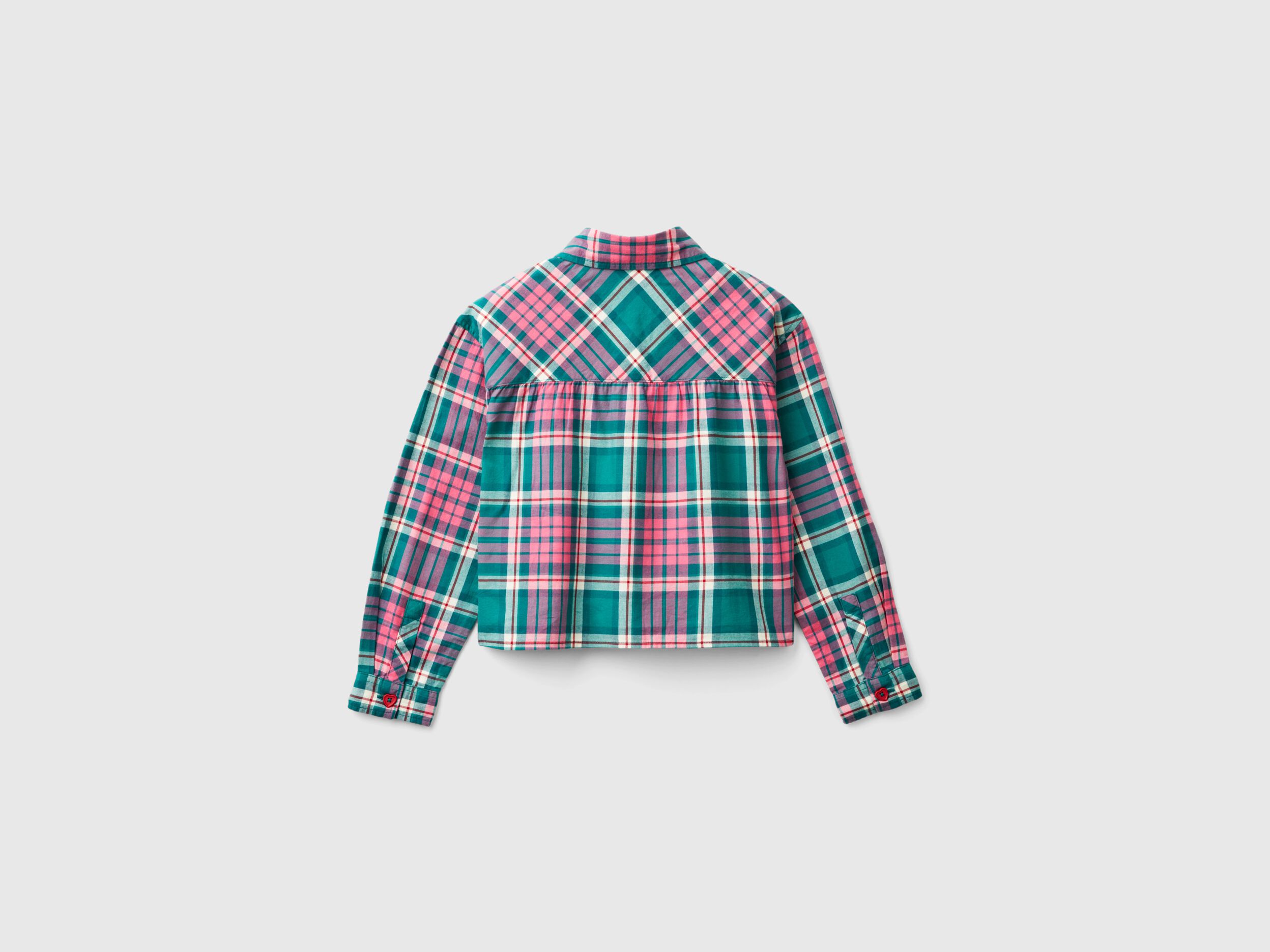 Camicia a quadri 100 cotone Multi color Benetton