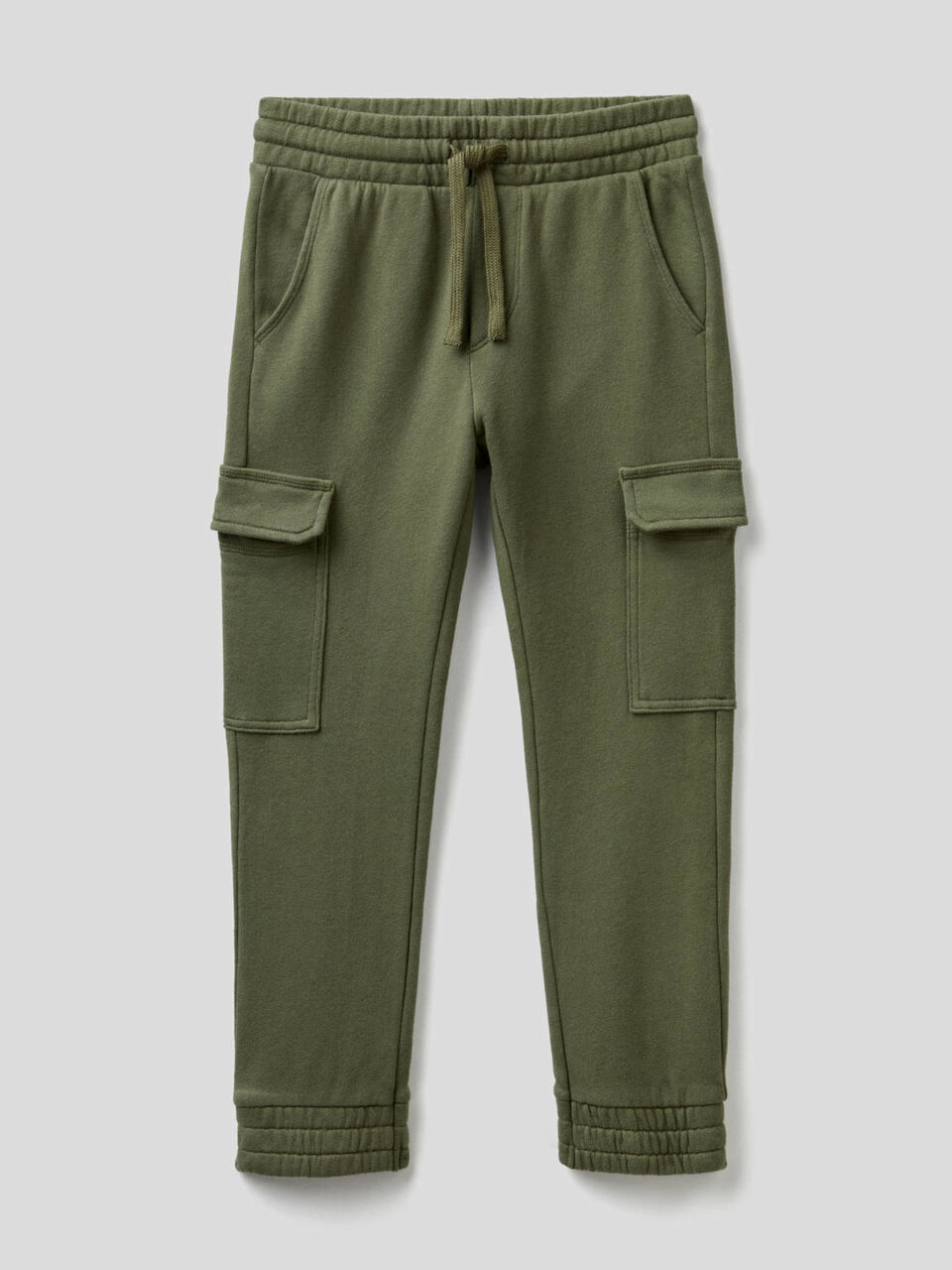 Pantaloni cargo in felpa di cotone image number 1