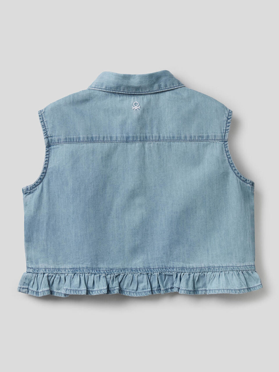 Blusa smanicata con rouche image number 2