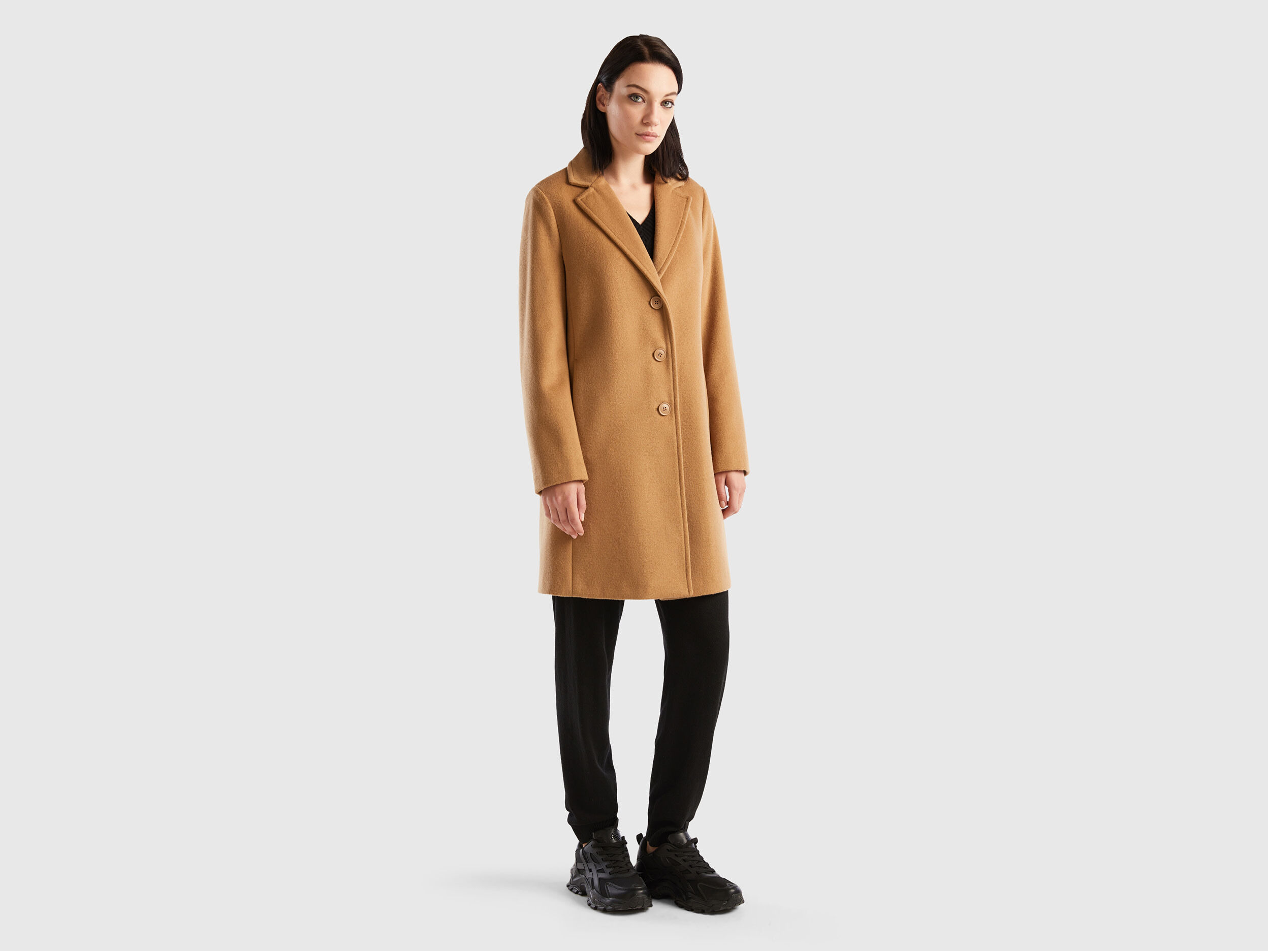 Cappotto corto in panno misto lana