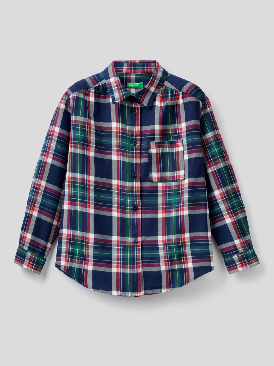 Camicia a quadri in misto cotone image number 1