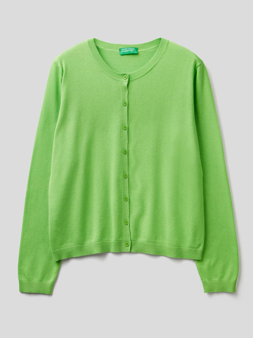 Cardigan girocollo in misto cotone image number 1