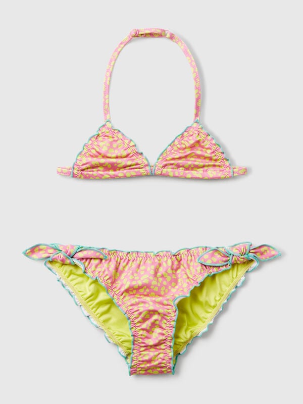 Costume bikini con stampa animalier Bambina
