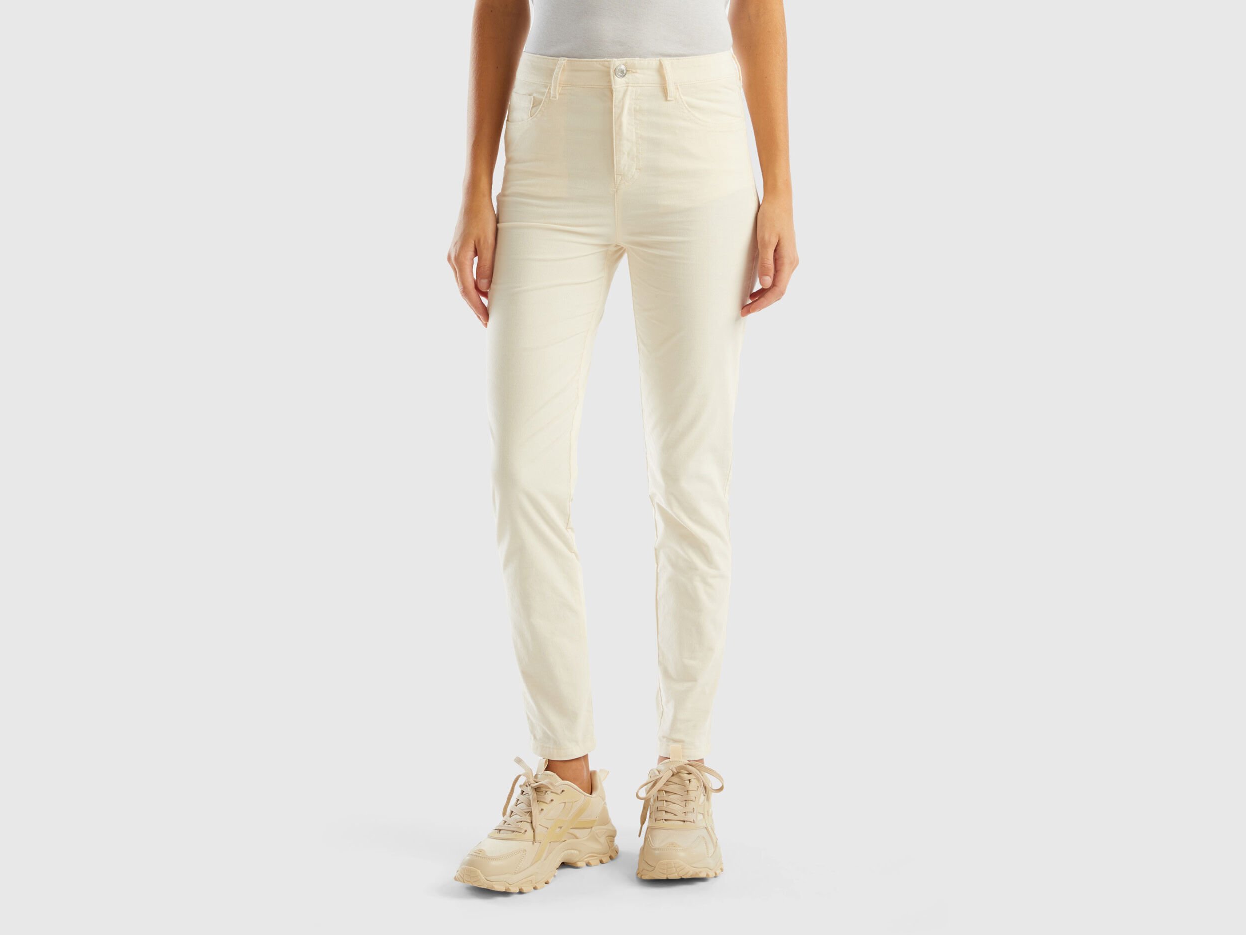 Pantaloni bianchi benetton outlet