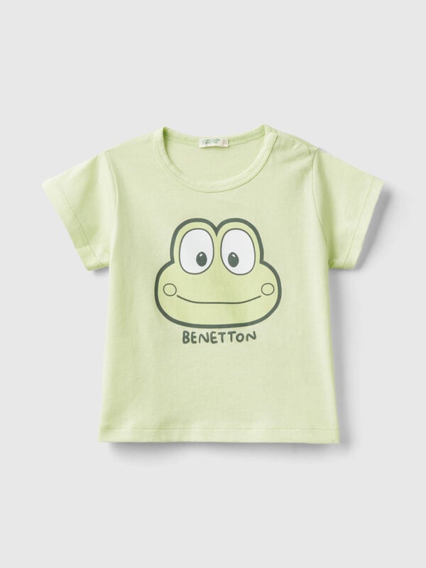 T-shirt in cotone bio con stampa Baby