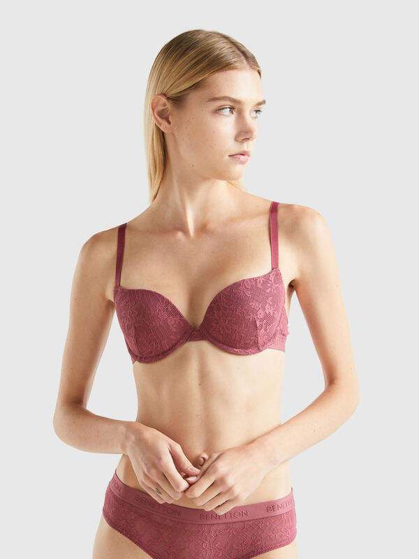 Reggiseno push up in pizzo stretch