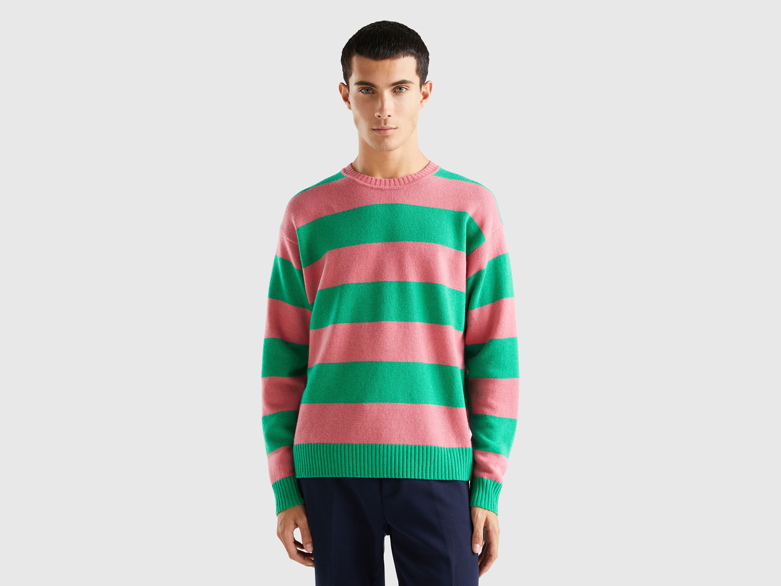 Maglione a righe bicolor