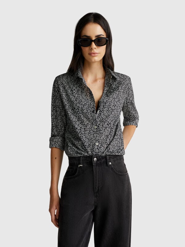 Camicia fantasia in cotone leggero Donna