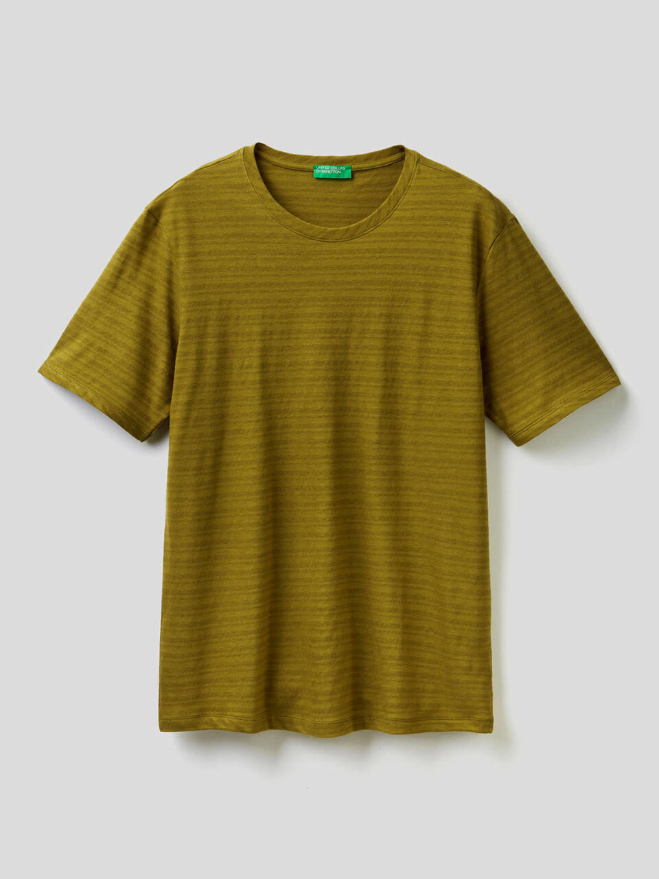 T-shirt a righe in misto lino image number 1