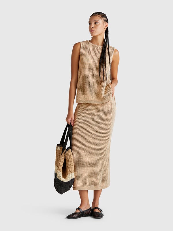 Gonna in maglia tricot Donna