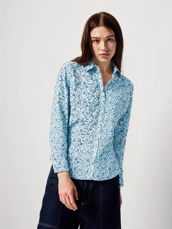 Camicia fantasia in cotone leggero Donna