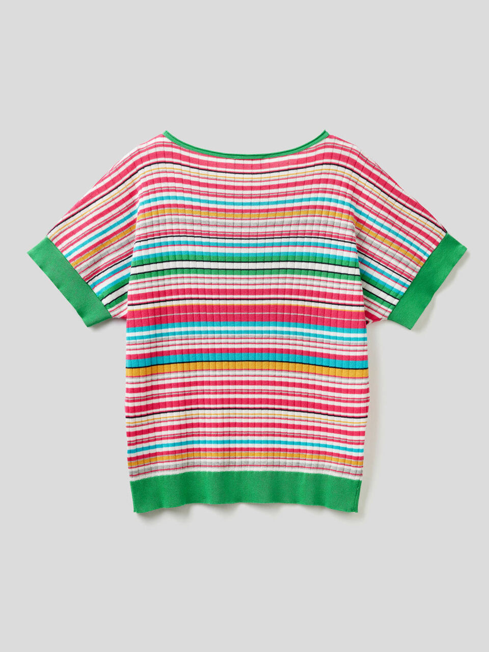 Maglia manica corta a righe multicolor image number 2