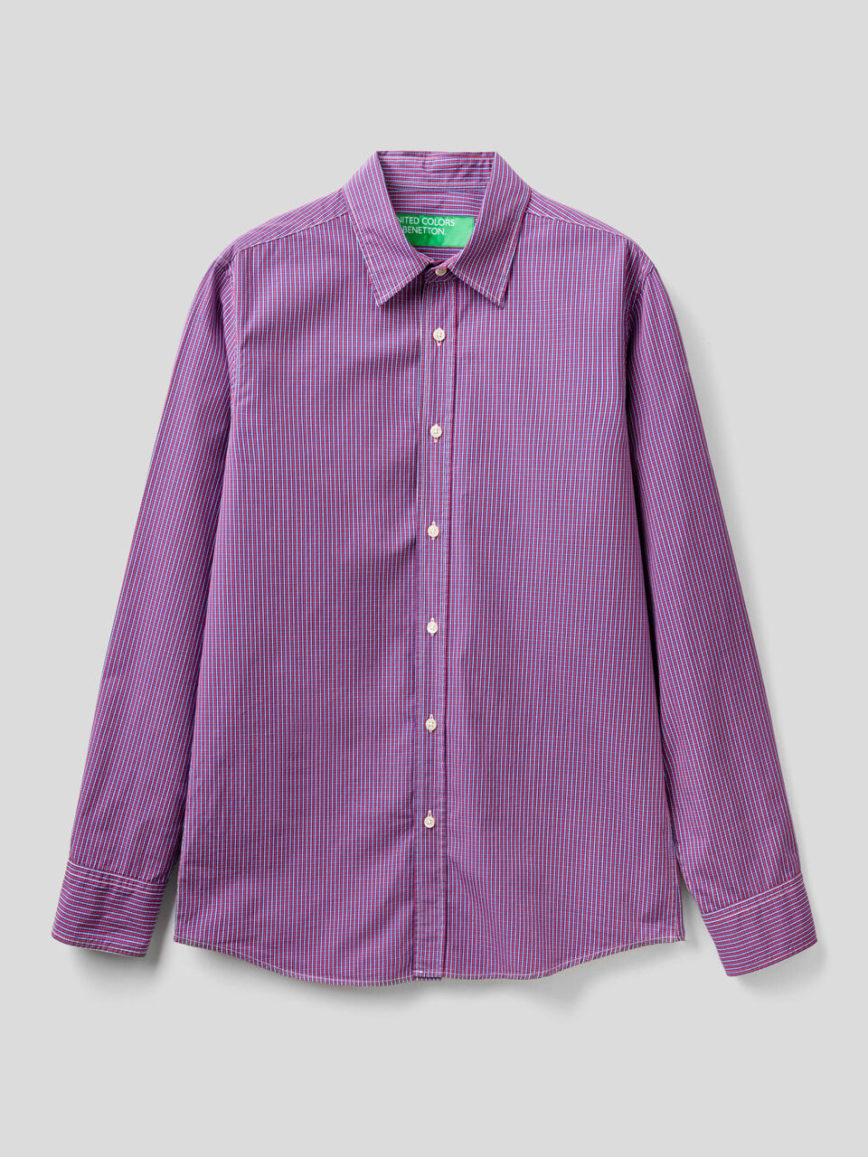 Camicia slim fit in cotone tinto filo image number 1